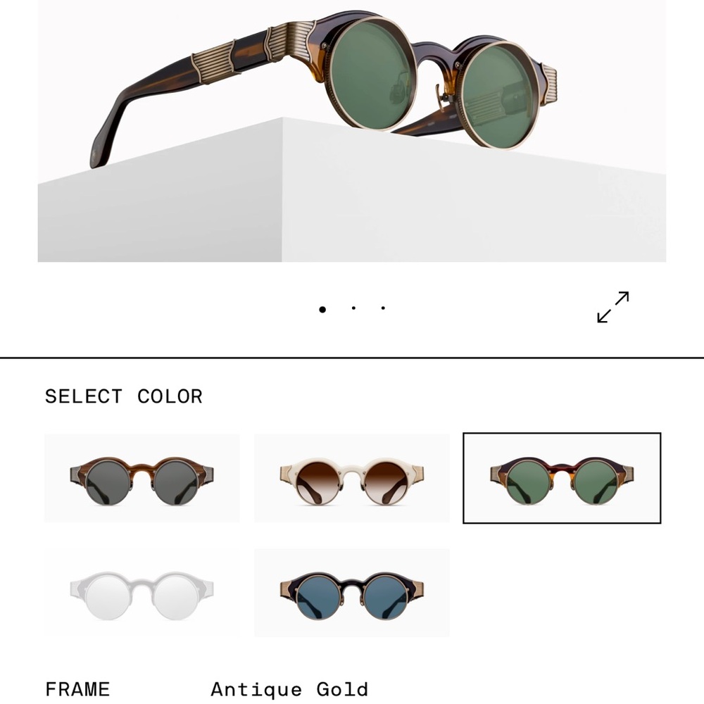 Antique Gold Round Sunglasses